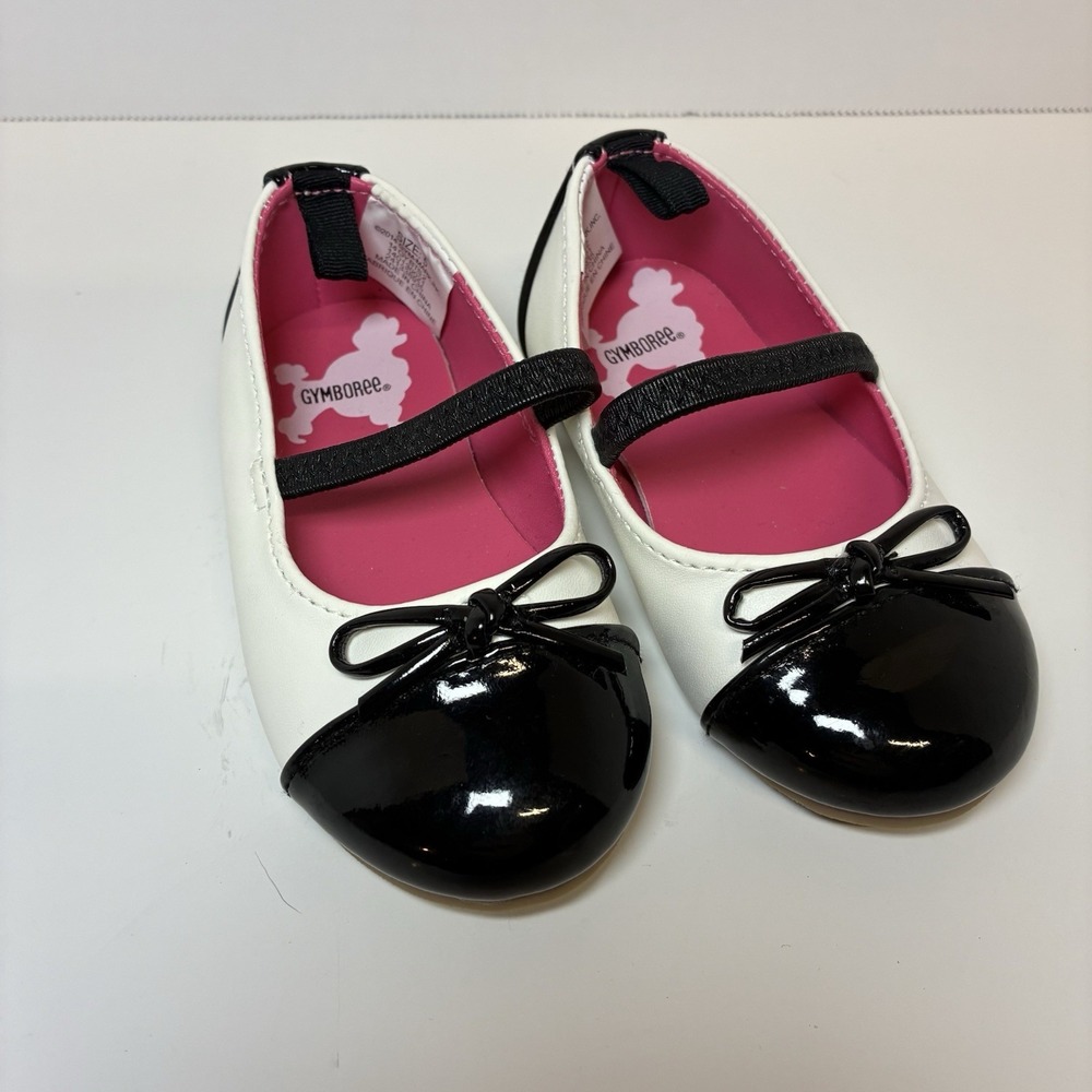 NWOT Girls Toddler 5 Gymboree POSH & PLAYFUL Black White Dress Shoes Mary Janes